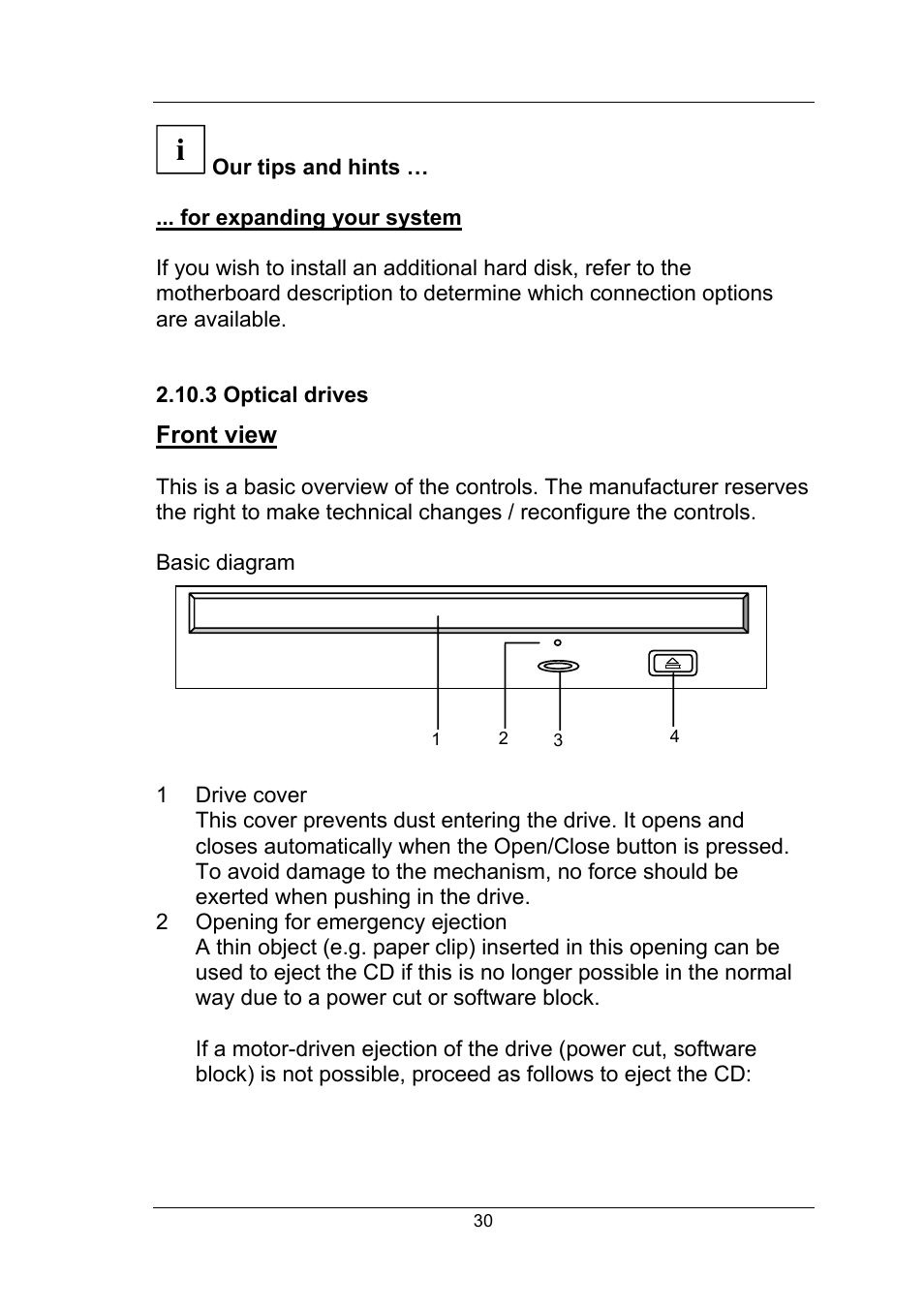 Our tips and hints, For expanding your system, 3 optical drives | Front view | Fujitsu Siemens Computers Fujitsu-Siemens PC User Manual | Page 56 / 96