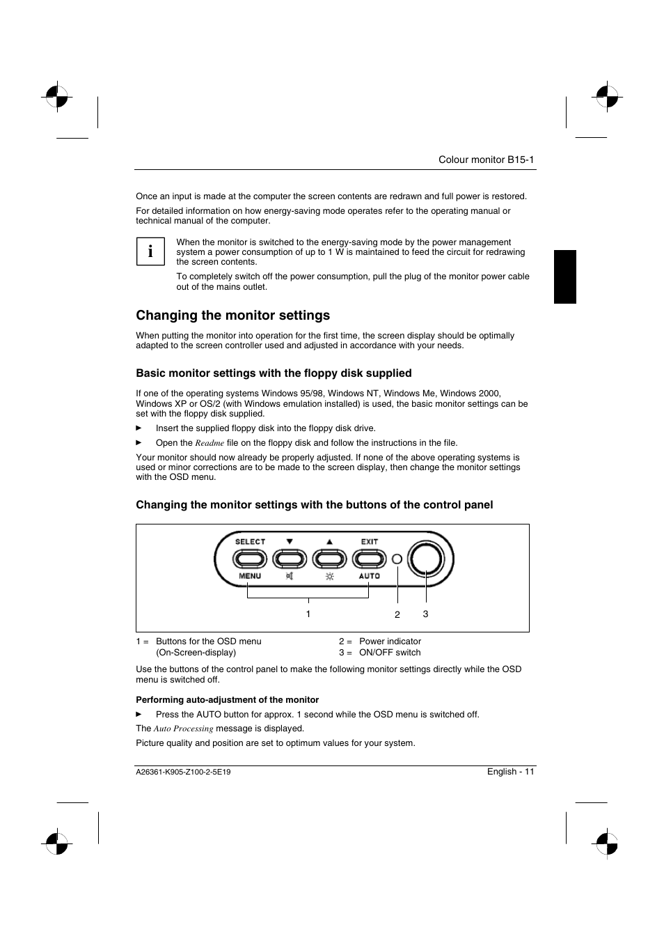 Changing the monitor settings | Fujitsu Siemens Computers B15-1 User Manual | Page 13 / 24