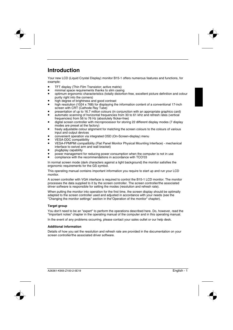 Introduction | Fujitsu Siemens Computers B15-1 User Manual | Page 3 / 24