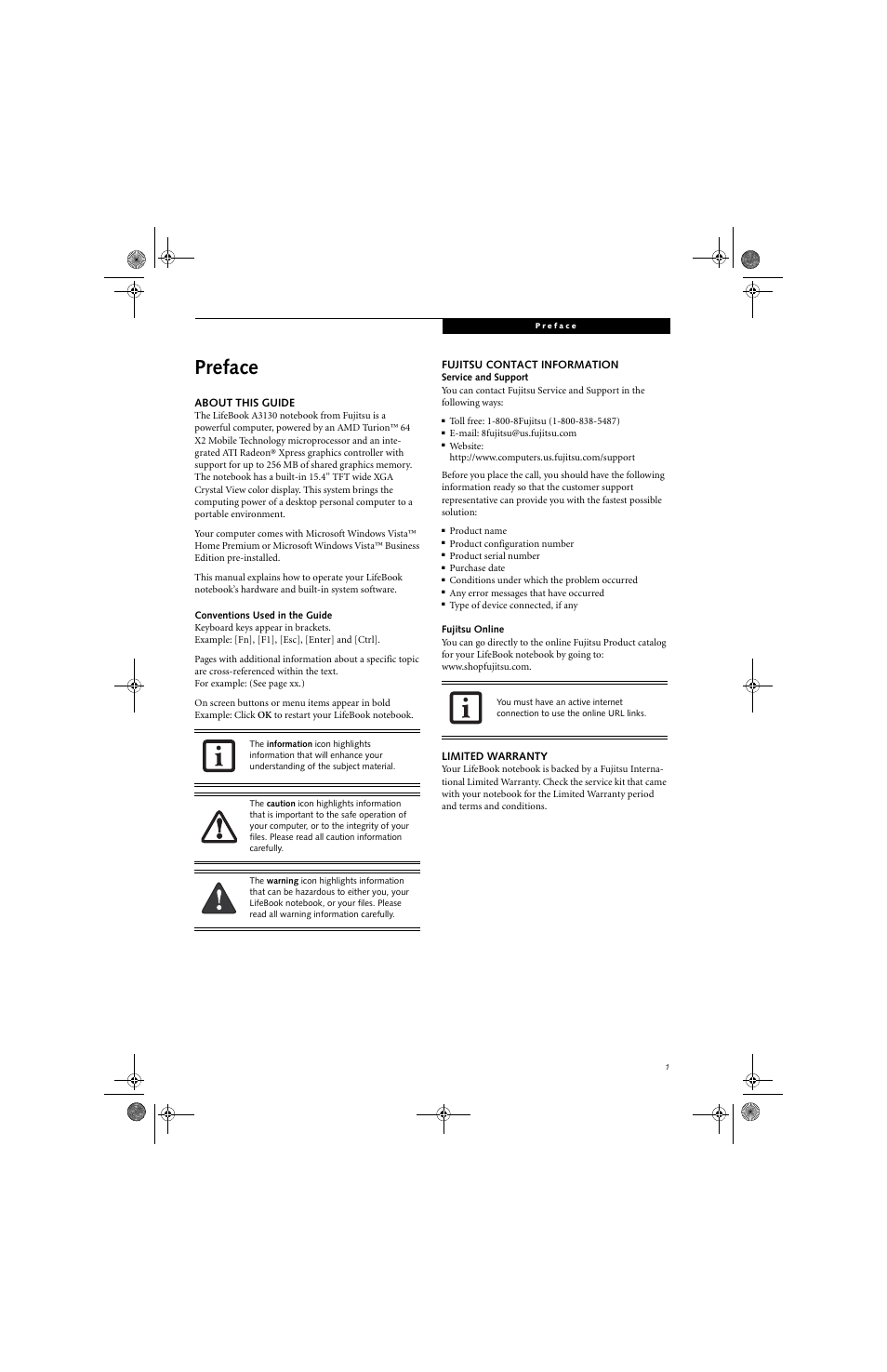 Preface | Fujitsu Siemens Computers LifeBook A3130 User Manual | Page 11 / 120