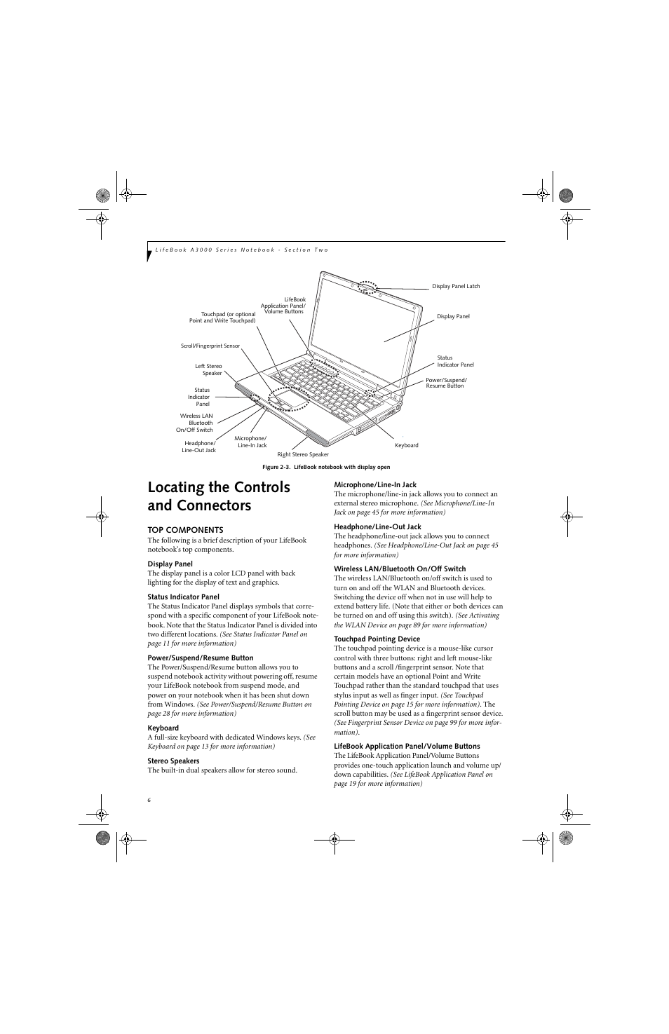 Locating the controls and connectors | Fujitsu Siemens Computers LifeBook A3130 User Manual | Page 16 / 120