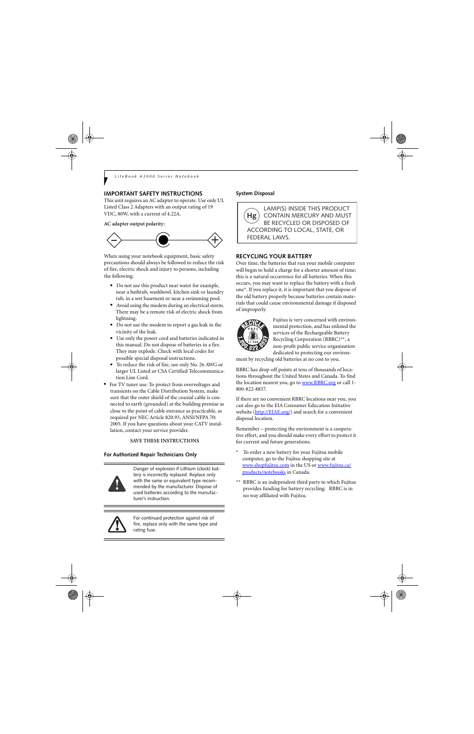 Fujitsu Siemens Computers LifeBook A3130 User Manual | Page 4 / 120