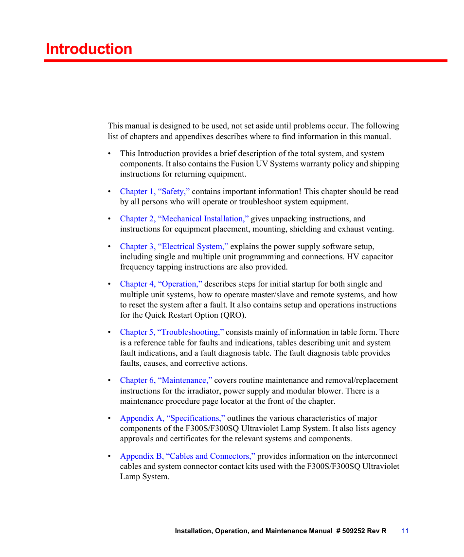 Introduction | Fusion F300S User Manual | Page 11 / 154