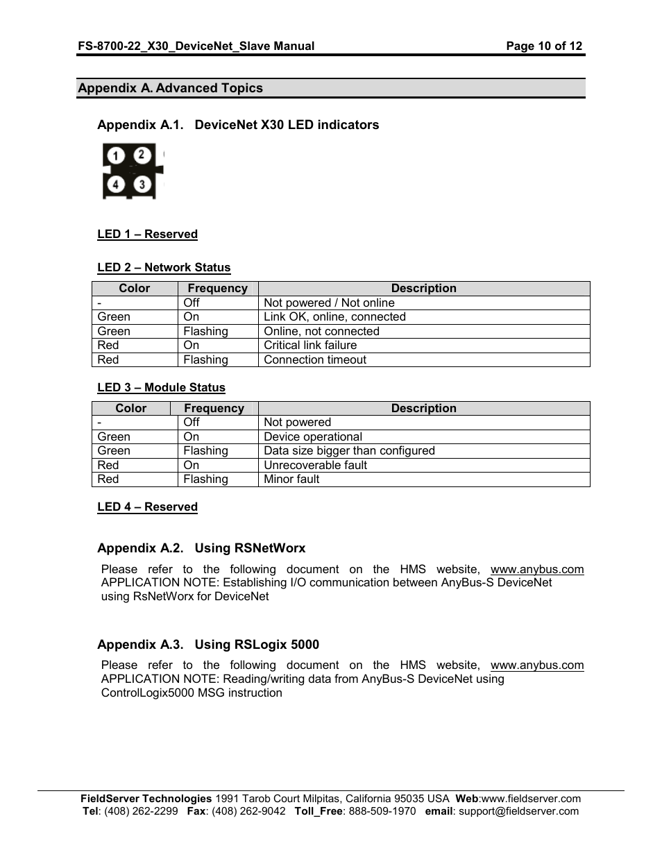 FieldServer FS-8700-22 X30 User Manual | Page 10 / 12