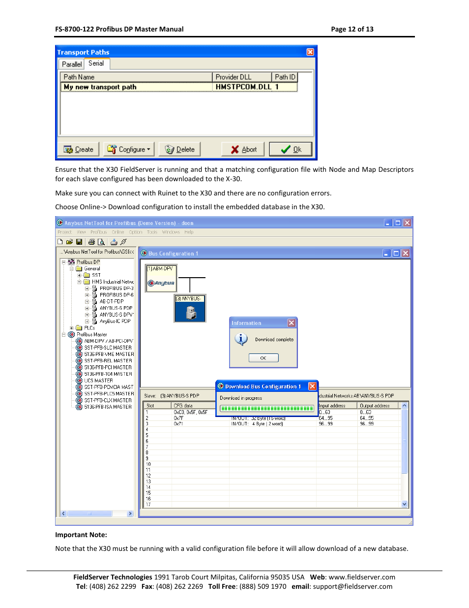 FieldServer A Sierra Monitor Company X30 User Manual | Page 12 / 13