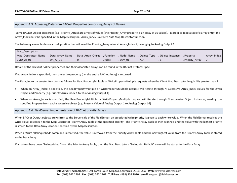 Appendix a.3 | FieldServer FS-8704-06 User Manual | Page 20 / 57