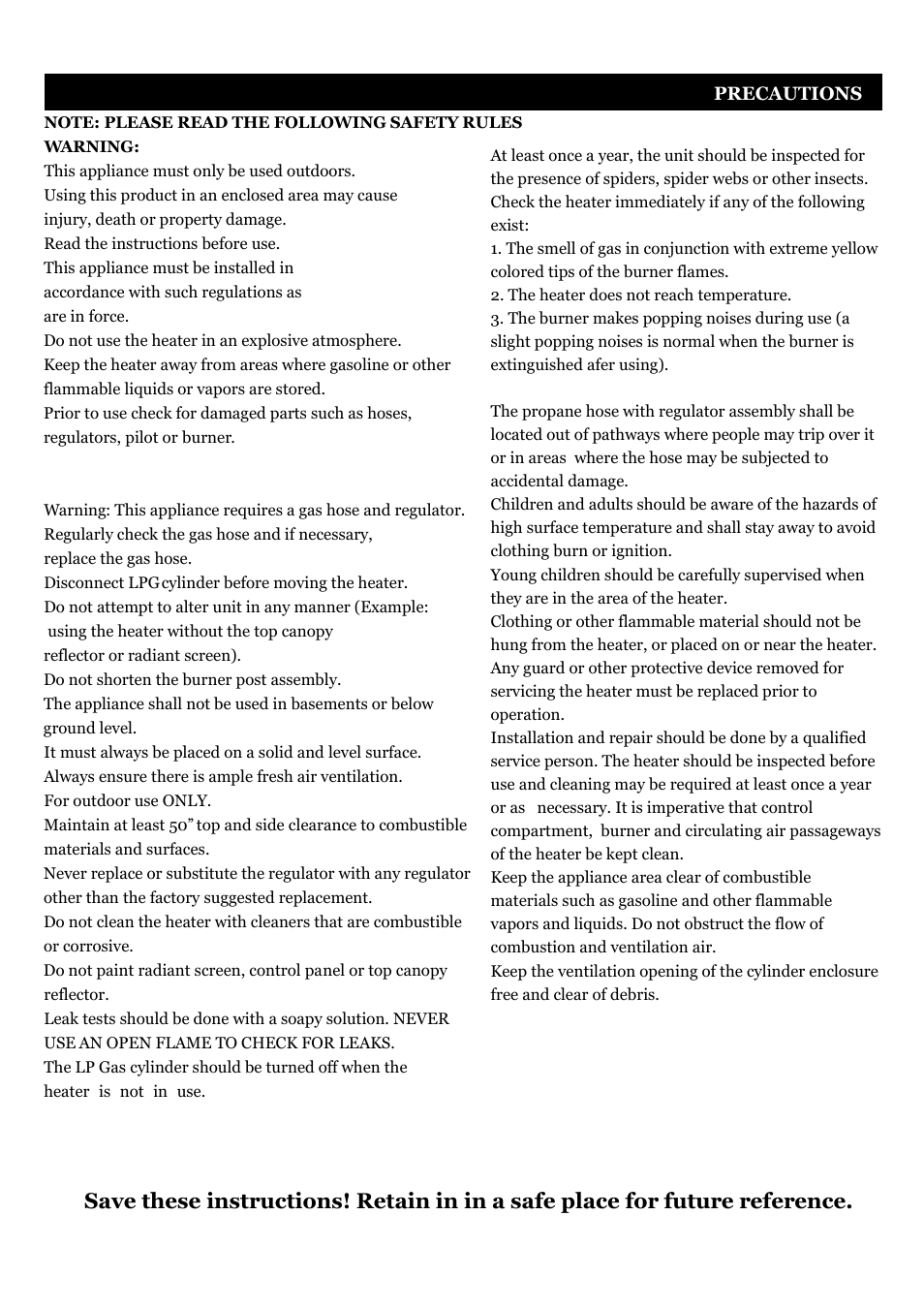 Bullet manual en 470004.ai.pdf | Fire Sense Deluxe Patio Heater PH03-SS User Manual | Page 4 / 20