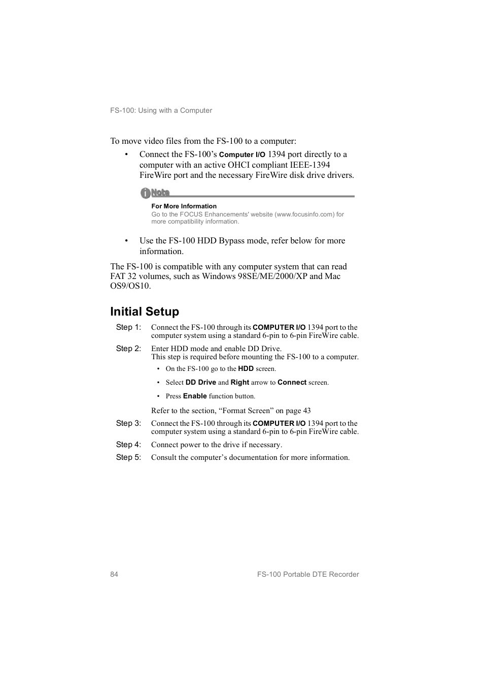 Initial setup | FOCUS Enhancements MANL102306 User Manual | Page 102 / 120