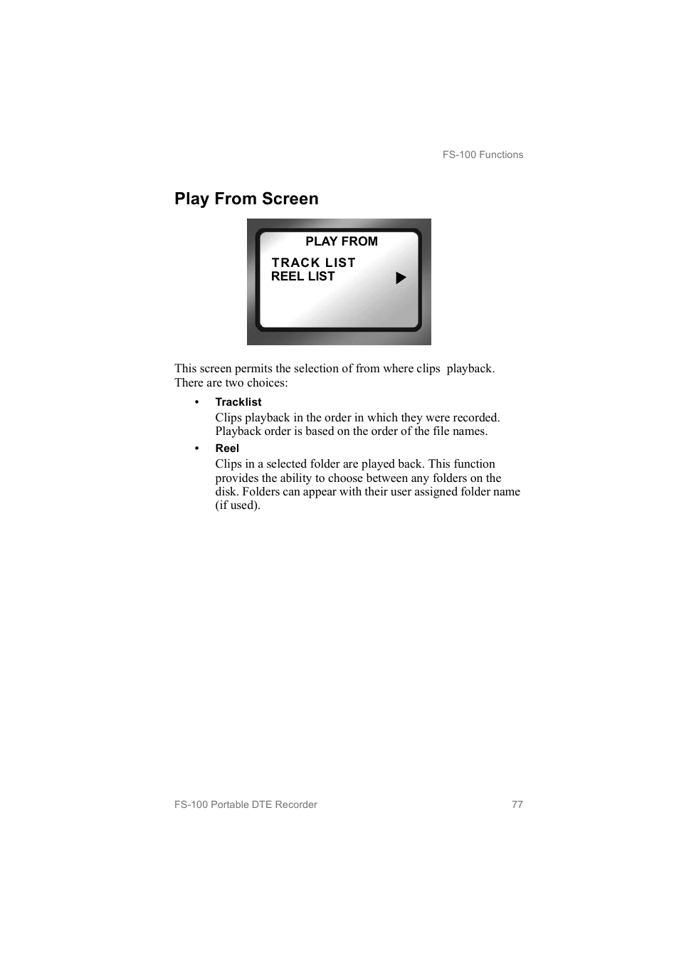 Play from screen | FOCUS Enhancements MANL102306 User Manual | Page 95 / 120