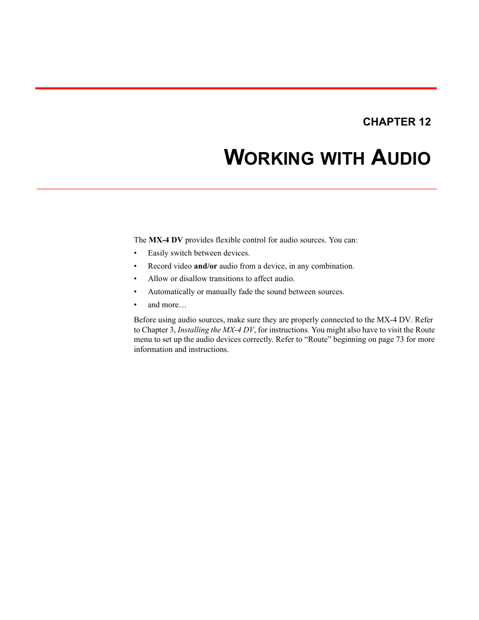Orking, With, Udio | FOCUS Enhancements Bridge/Router MX-4DV User Manual | Page 111 / 170