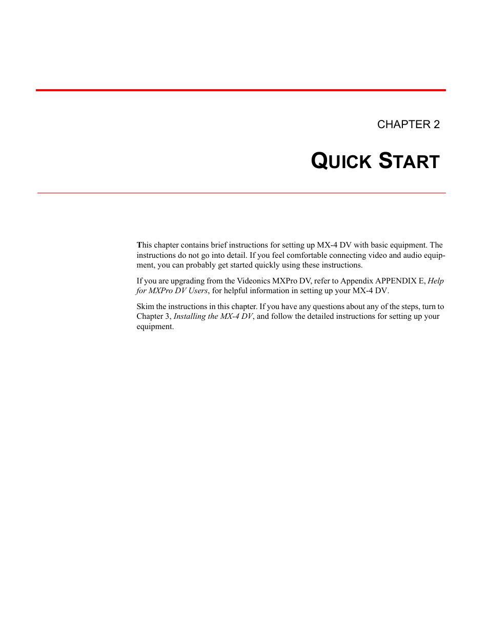 Uick, Tart | FOCUS Enhancements Bridge/Router MX-4DV User Manual | Page 13 / 170