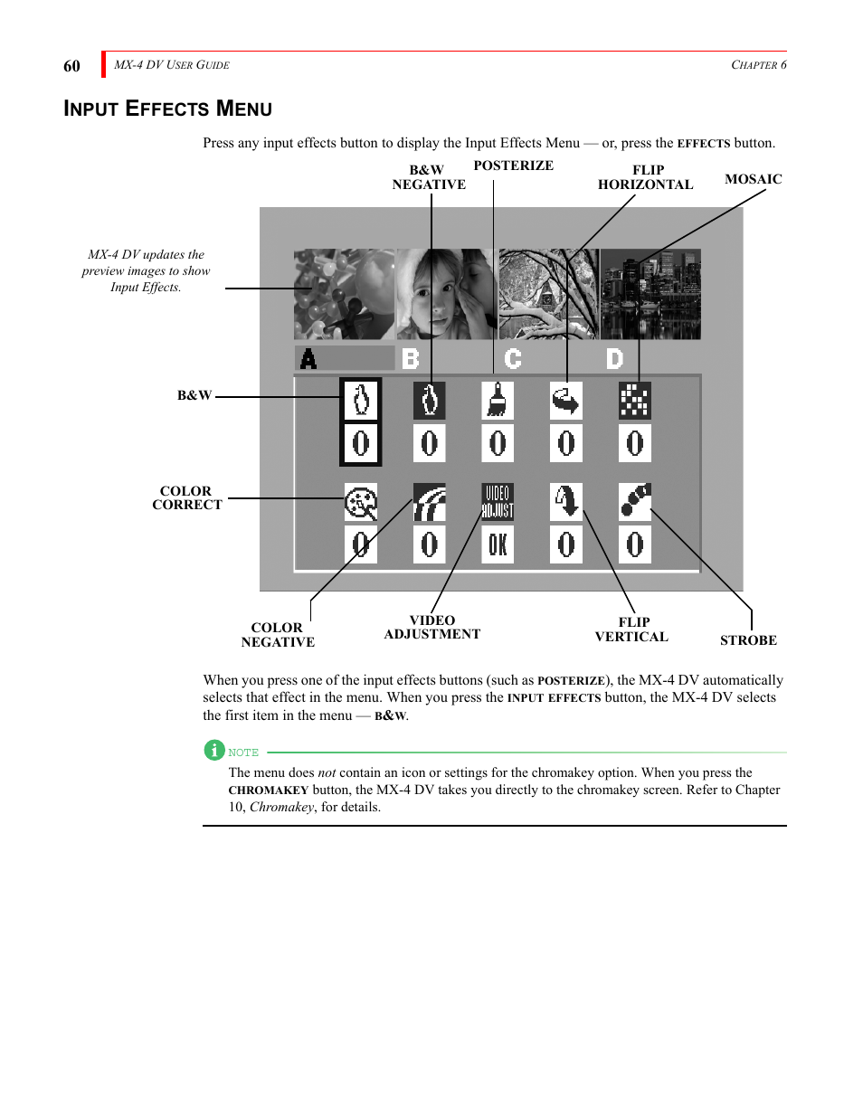 Nput, Ffects | FOCUS Enhancements Bridge/Router MX-4DV User Manual | Page 64 / 170