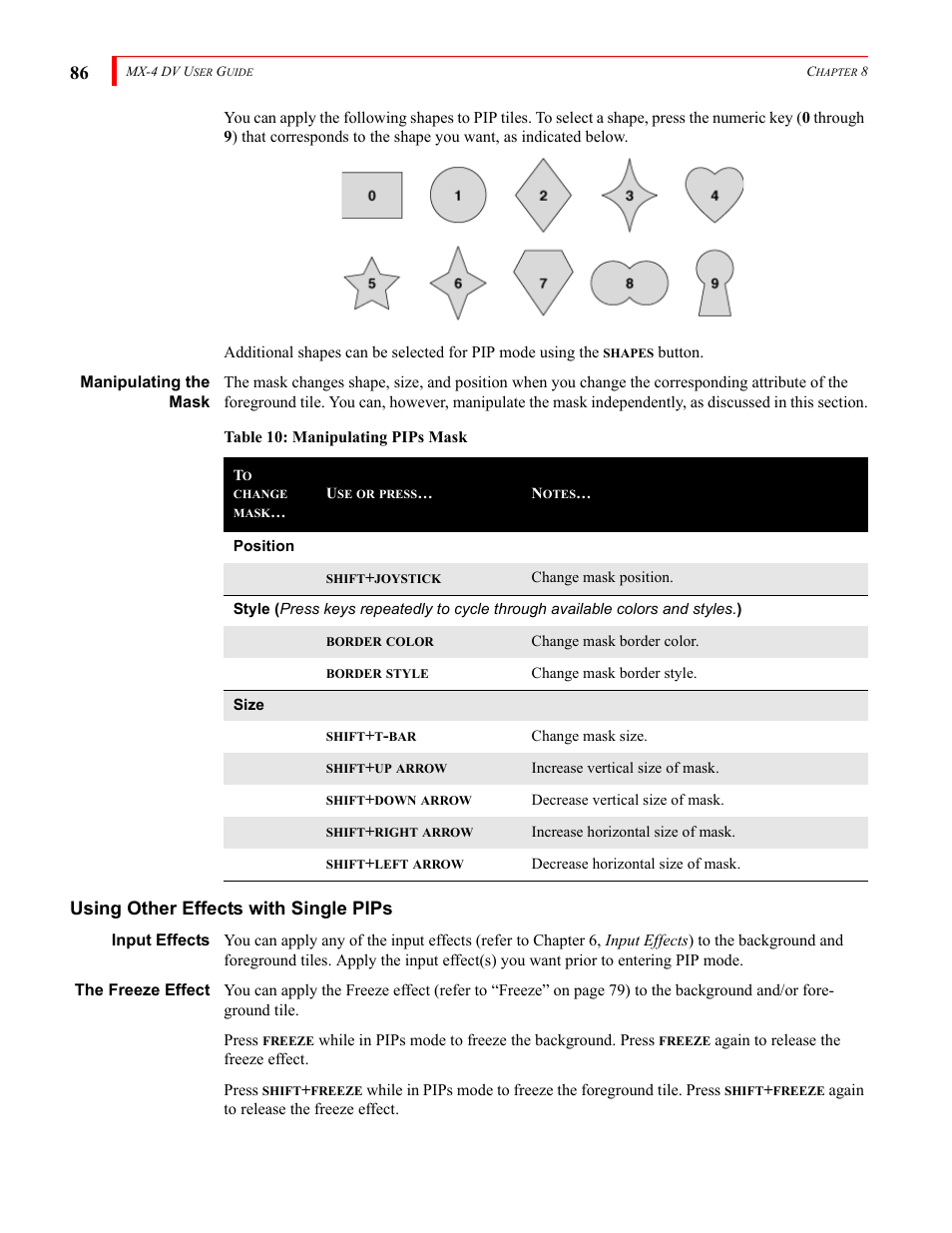 Using other effects with single pips | FOCUS Enhancements Bridge/Router MX-4DV User Manual | Page 90 / 170