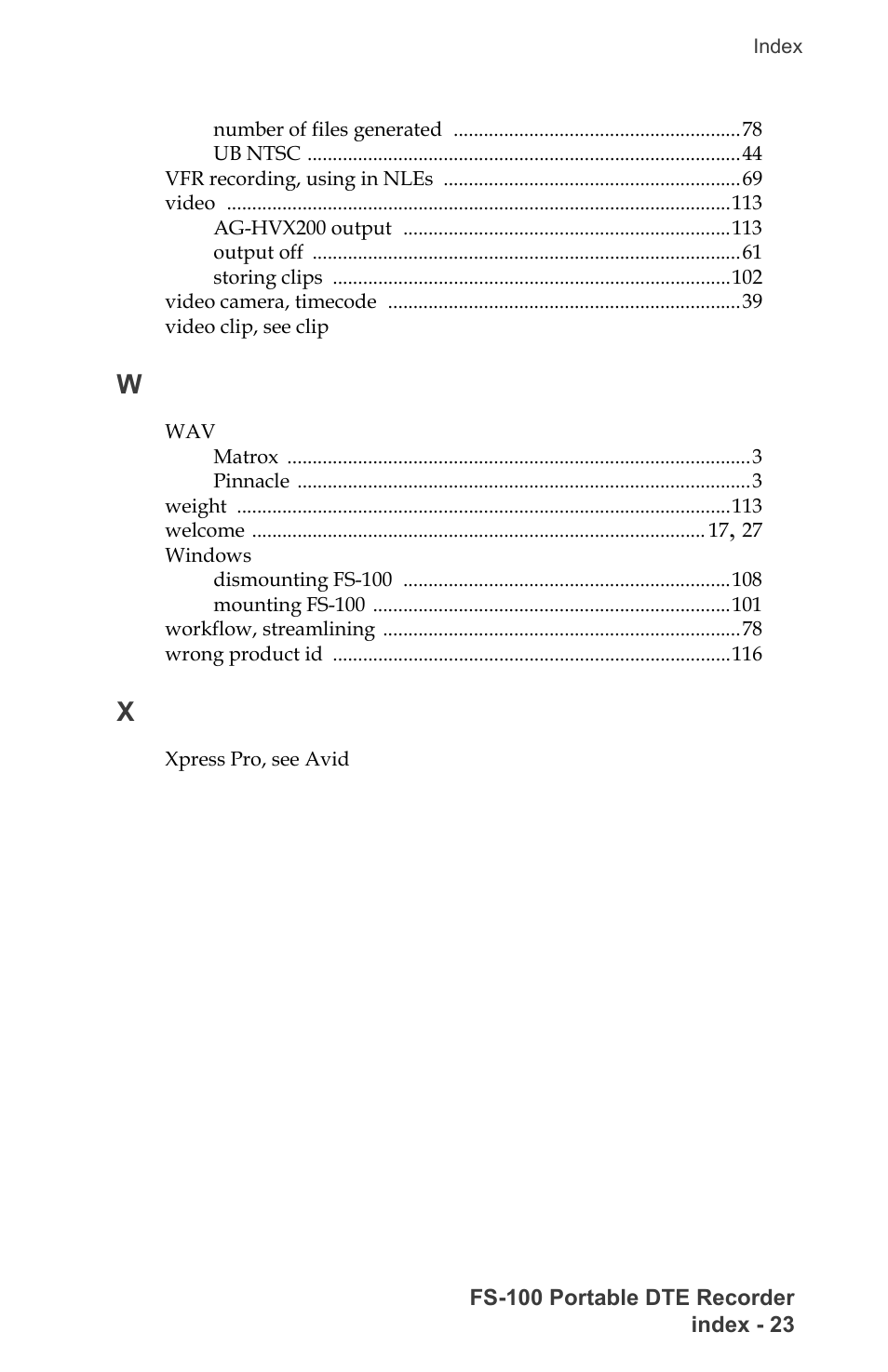 FOCUS Enhancements DVCPRO/DV User Manual | Page 159 / 162