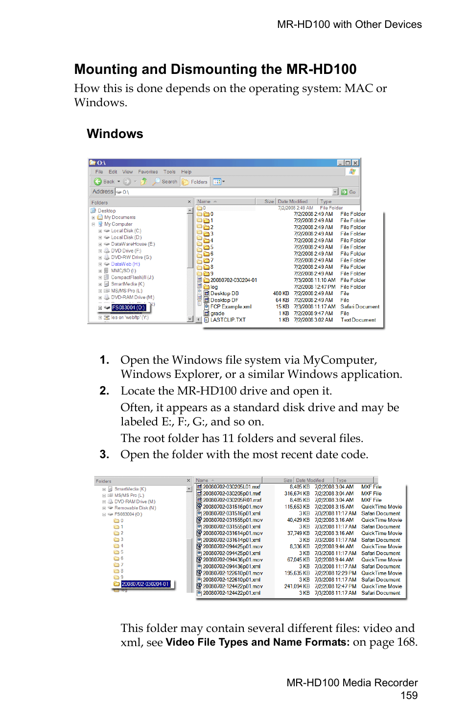 Mounting and dismounting the mr-hd100, Windows | FOCUS Enhancements MR-HD100 User Manual | Page 179 / 224