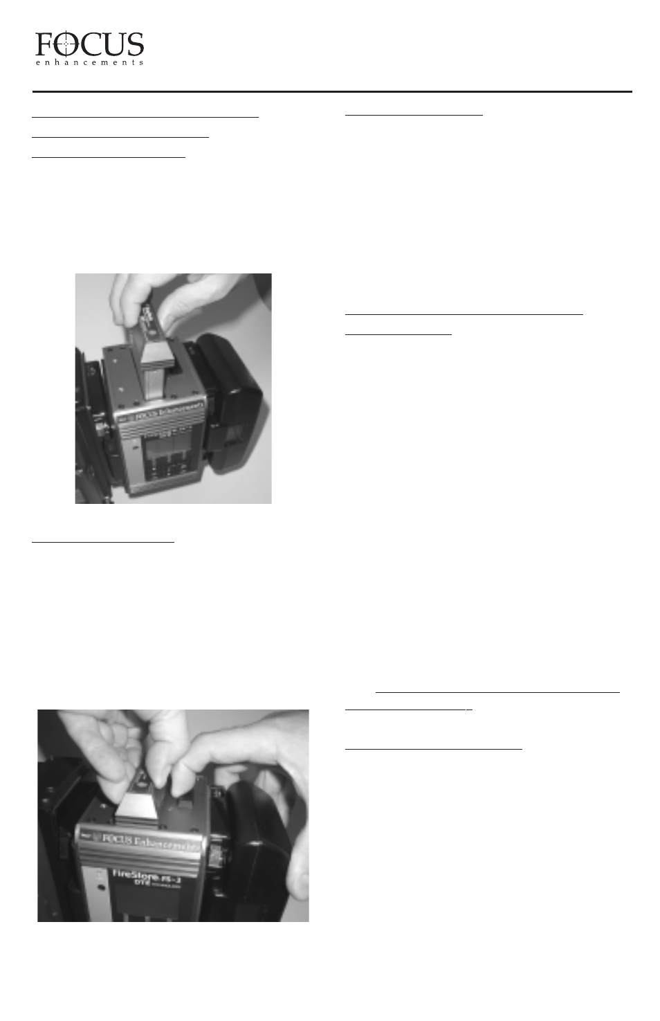 Using external firewire disk drives, Physical features, Firestore fs-3 user guide | FOCUS Enhancements FS-3 User Manual | Page 12 / 44