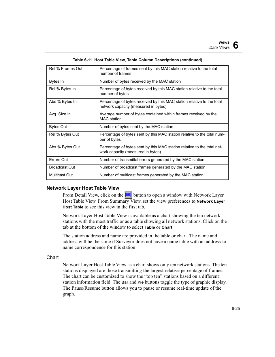 Network layer host table view, Network layer host table view -25 | Finisar Surveyor User Manual | Page 123 / 454