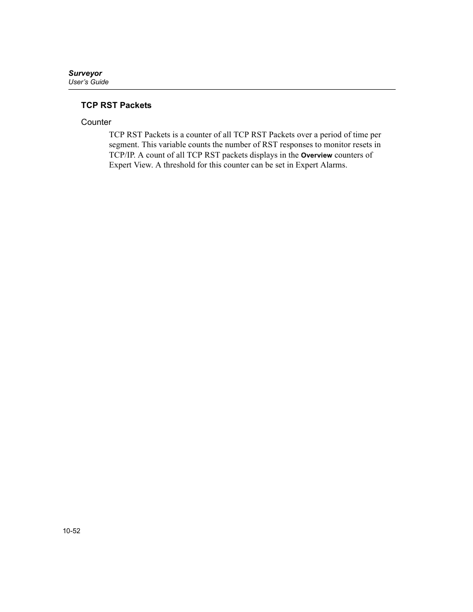 Tcp rst packets, Tcp rst packets -52 | Finisar Surveyor User Manual | Page 256 / 454