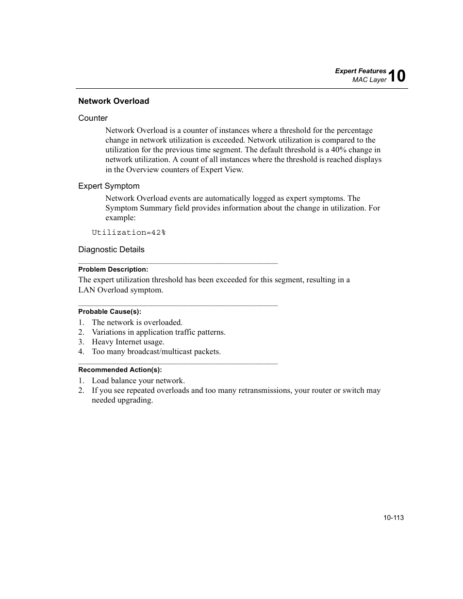Network overload, Network overload -113 | Finisar Surveyor User Manual | Page 317 / 454