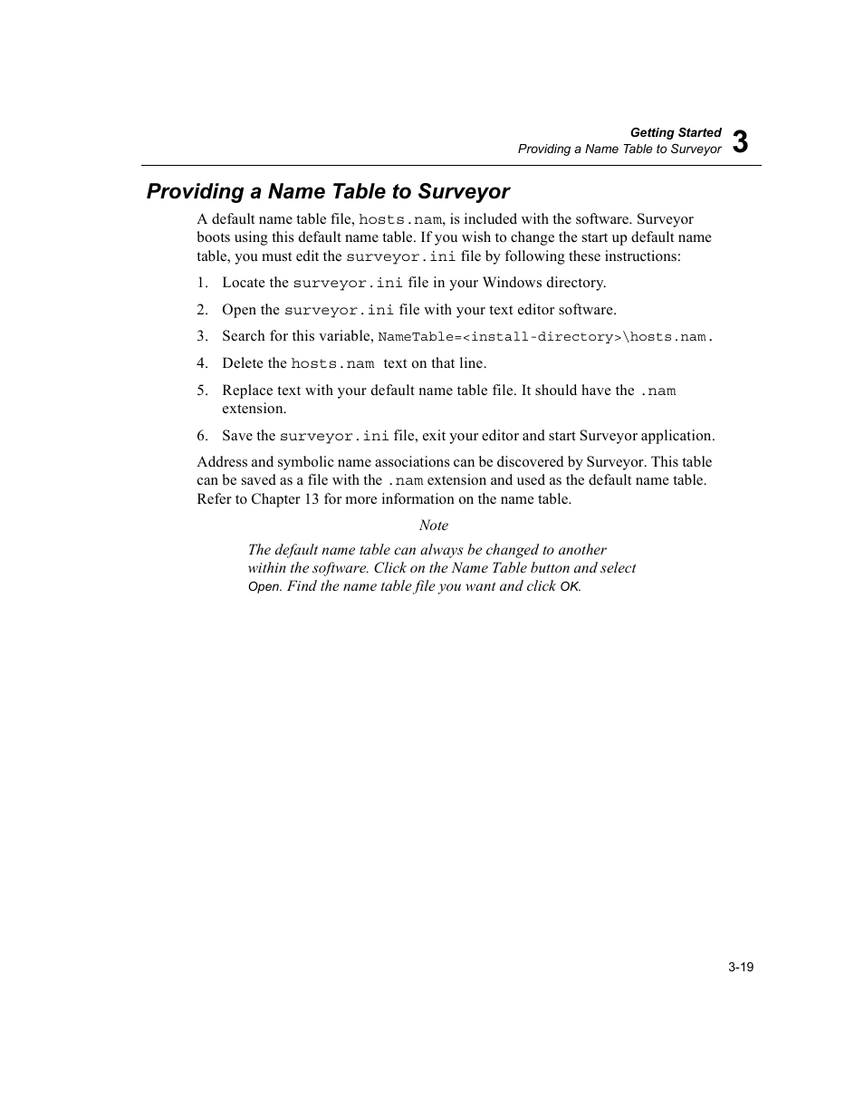 Providing a name table to surveyor, Providing a name table to surveyor -19 | Finisar Surveyor User Manual | Page 59 / 454