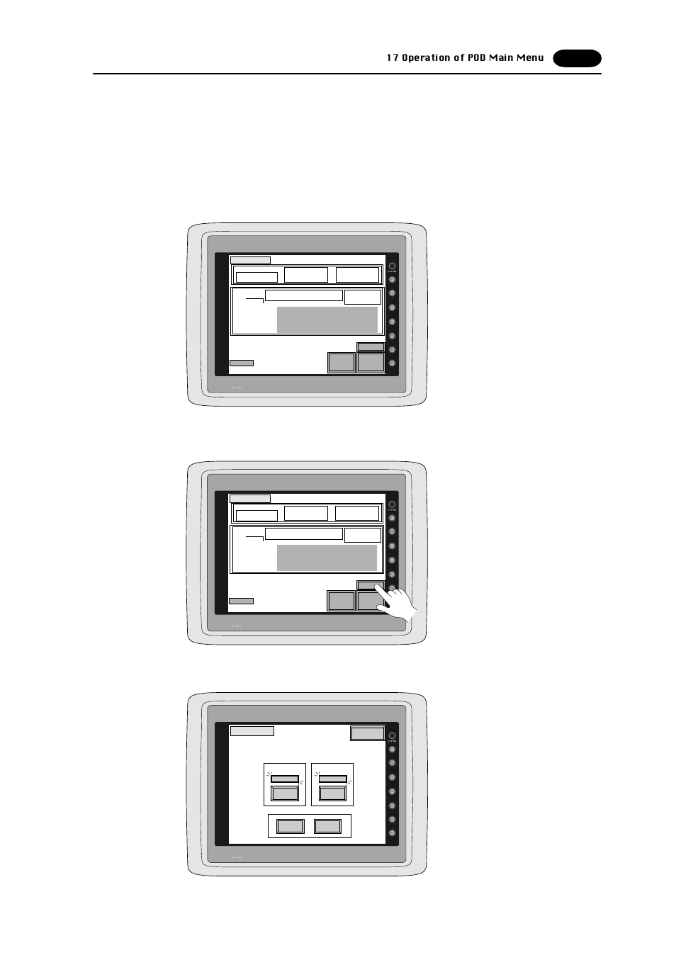 17 operation of pod main menu | Fujitronic Programmable Operation Display UG520H-x User Manual | Page 62 / 275