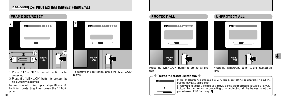 Protecting images frame/all | FujiFilm 2650 User Manual | Page 31 / 63