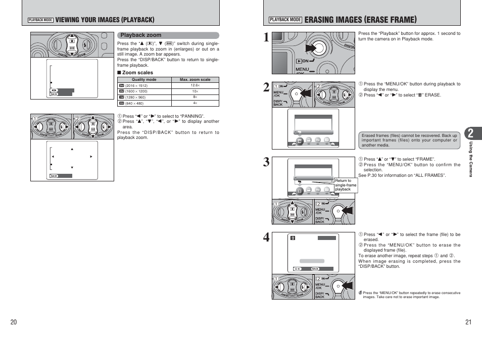 Erasing images (erase frame) | FujiFilm FinePix A120 User Manual | Page 11 / 43
