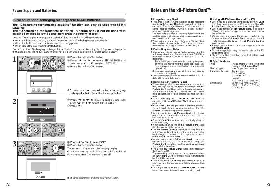 Power supply and batteries | FujiFilm FinePix A120 User Manual | Page 37 / 43