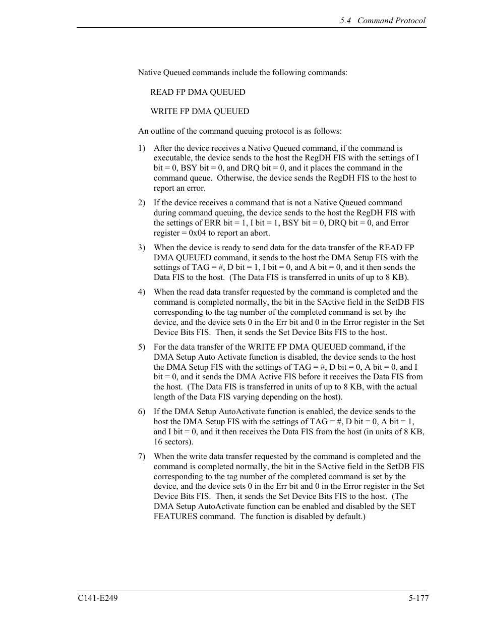 6 native command queuing protocol | FUJITSU MHW2120BS User Manual | Page 251 / 296