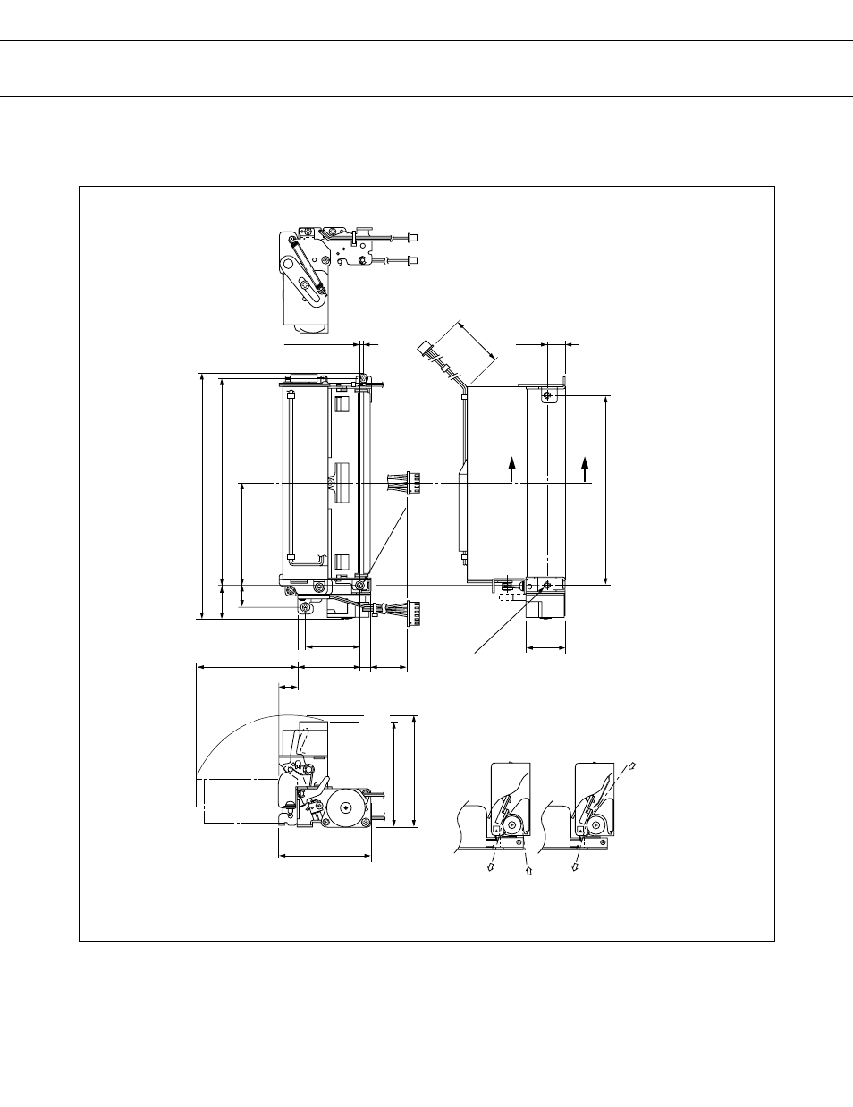 Dimensions, Printer mechanism with cutter unit: mm | FUJITSU FTP-641MCL352 User Manual | Page 4 / 6