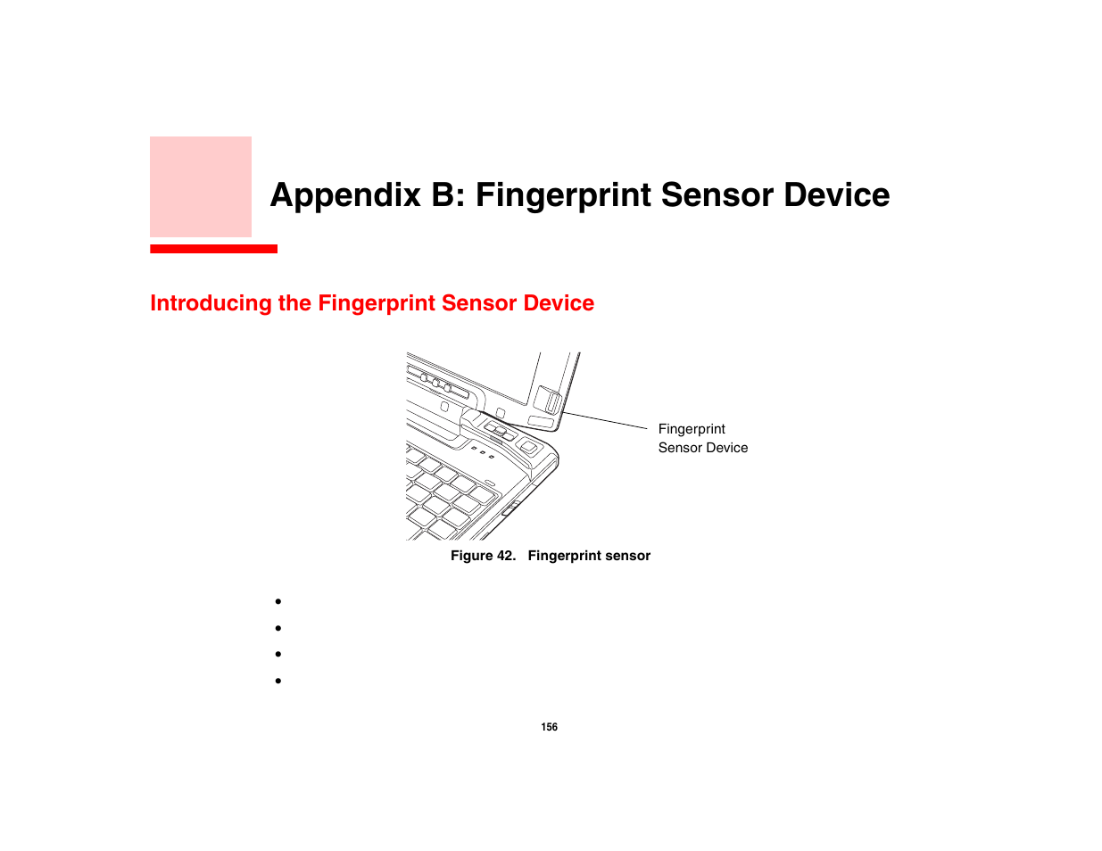 Appendix b: fingerprint sensor device, Introducing the fingerprint sensor device | FUJITSU LIFEBOOK U810 User Manual | Page 156 / 176