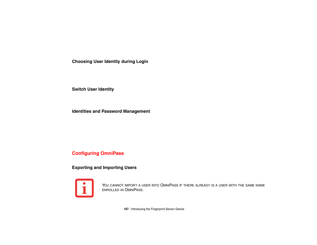 Configuring omnipass | FUJITSU LIFEBOOK U810 User Manual | Page 167 / 176