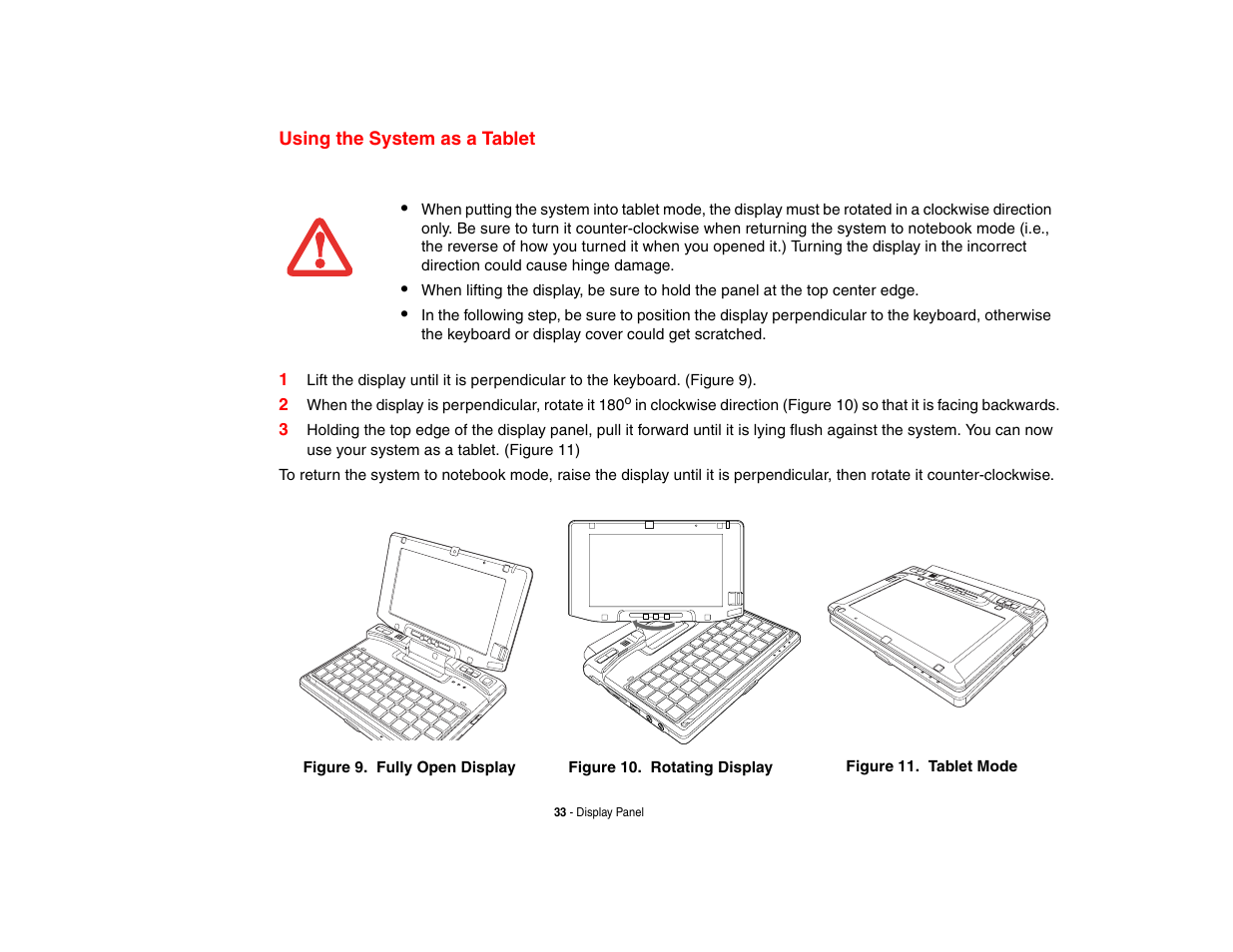 Using the system as a tablet | FUJITSU LIFEBOOK U810 User Manual | Page 33 / 176