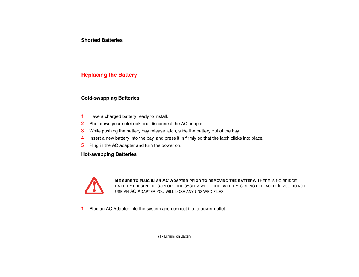 Replacing the battery | FUJITSU LIFEBOOK U810 User Manual | Page 71 / 176