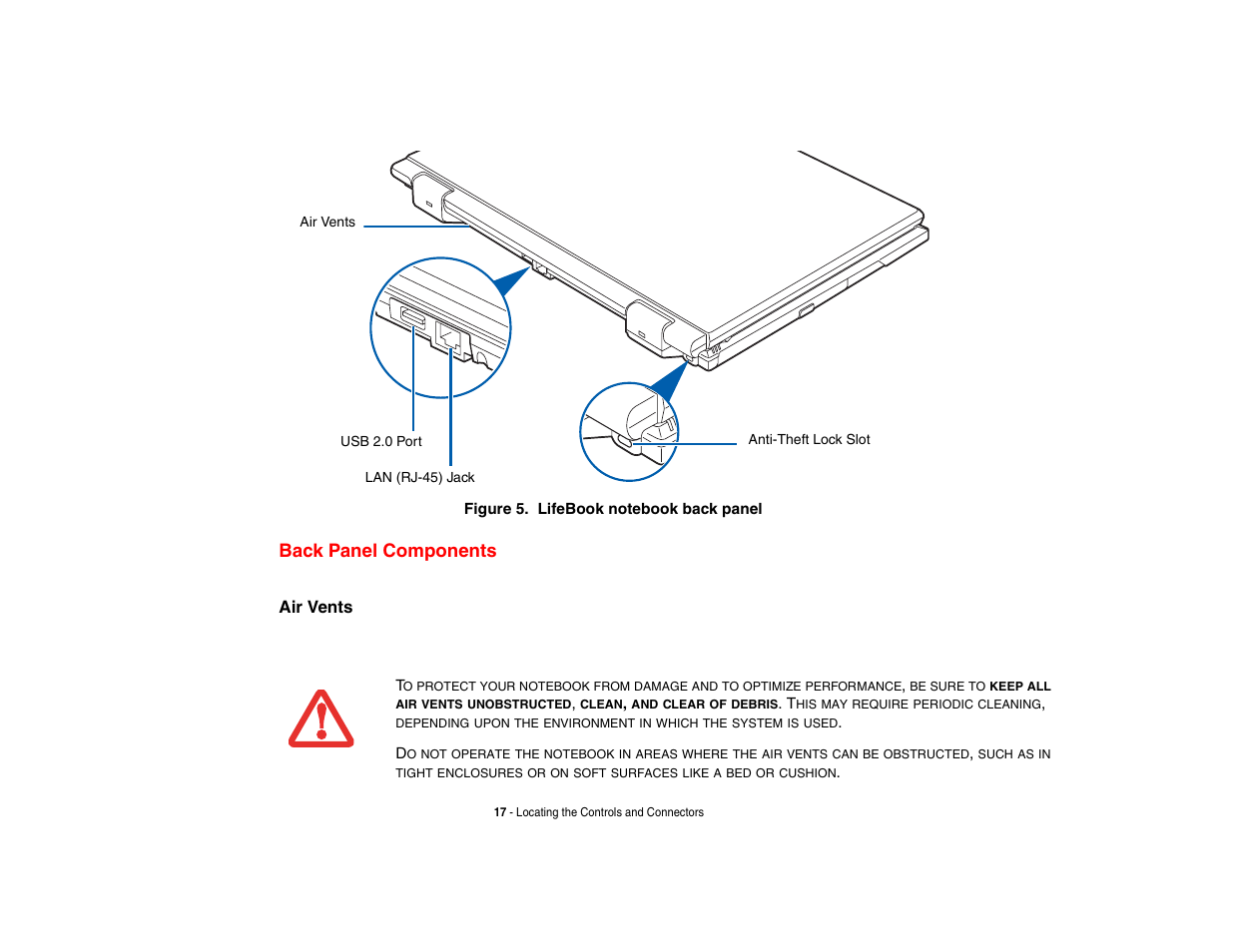 Back panel components | FUJITSU V1010 User Manual | Page 22 / 162