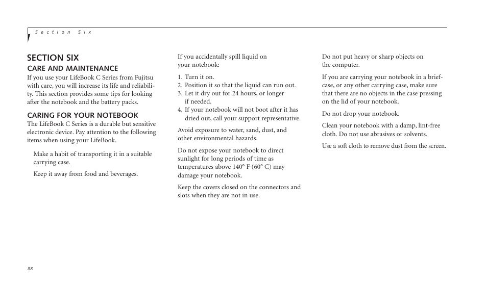 Care and maintenance | FUJITSU C-4120 User Manual | Page 102 / 120