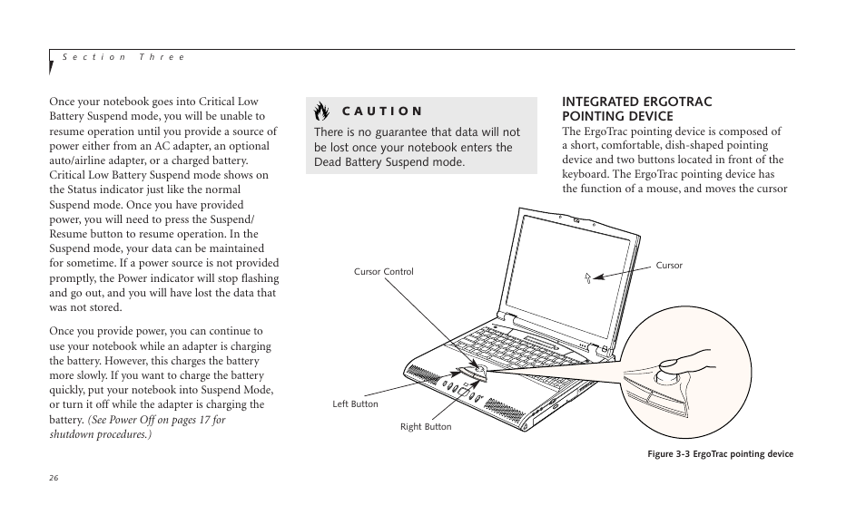 Integrated ergotrac pointing device | FUJITSU C-4120 User Manual | Page 40 / 120