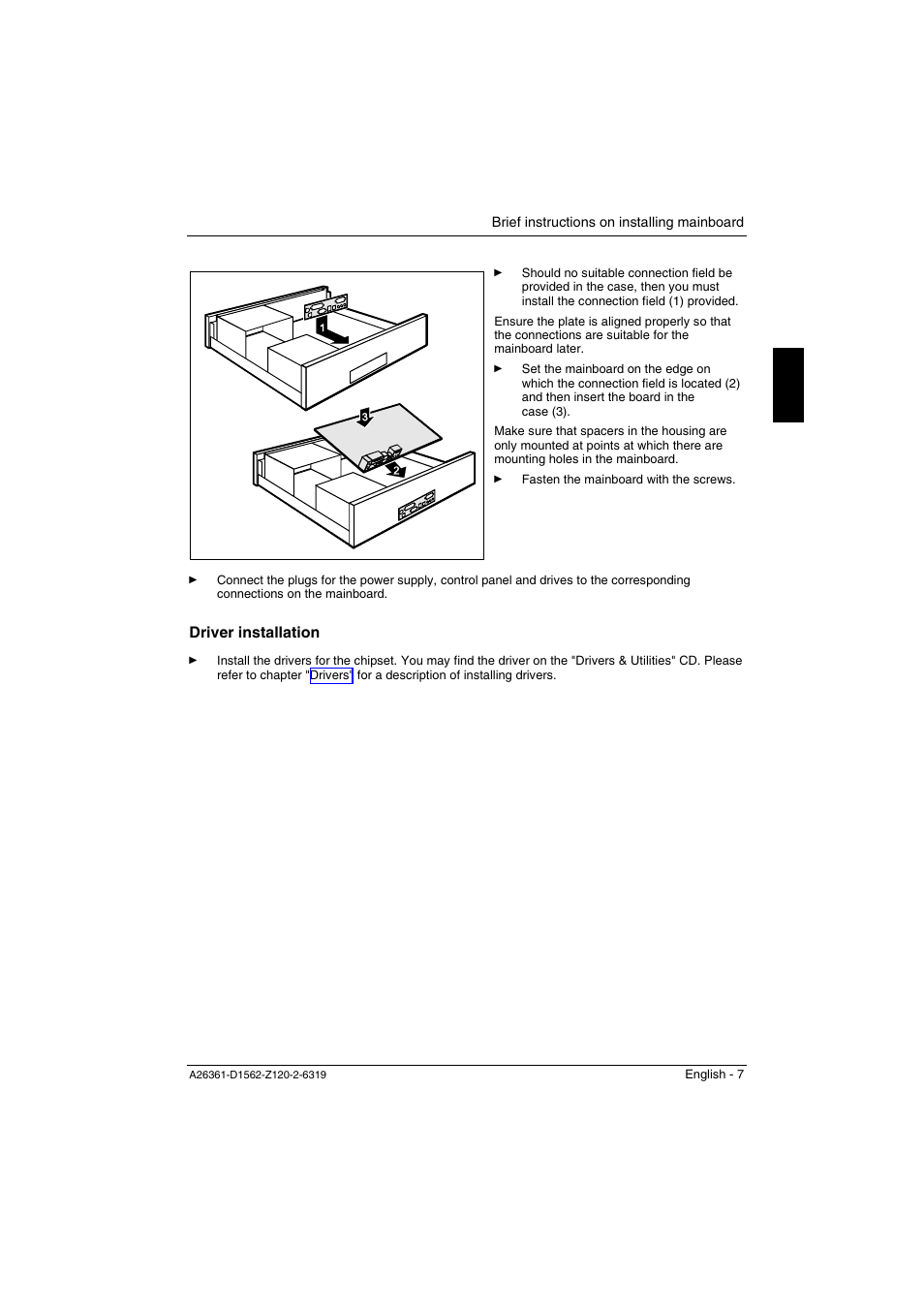 Driver installation | FUJITSU Mainboard D1562 User Manual | Page 17 / 45