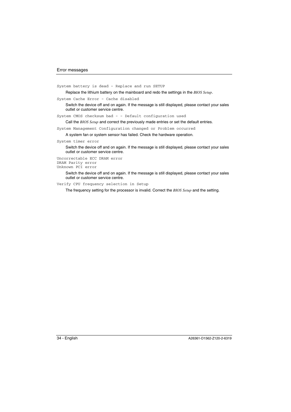 FUJITSU Mainboard D1562 User Manual | Page 44 / 45