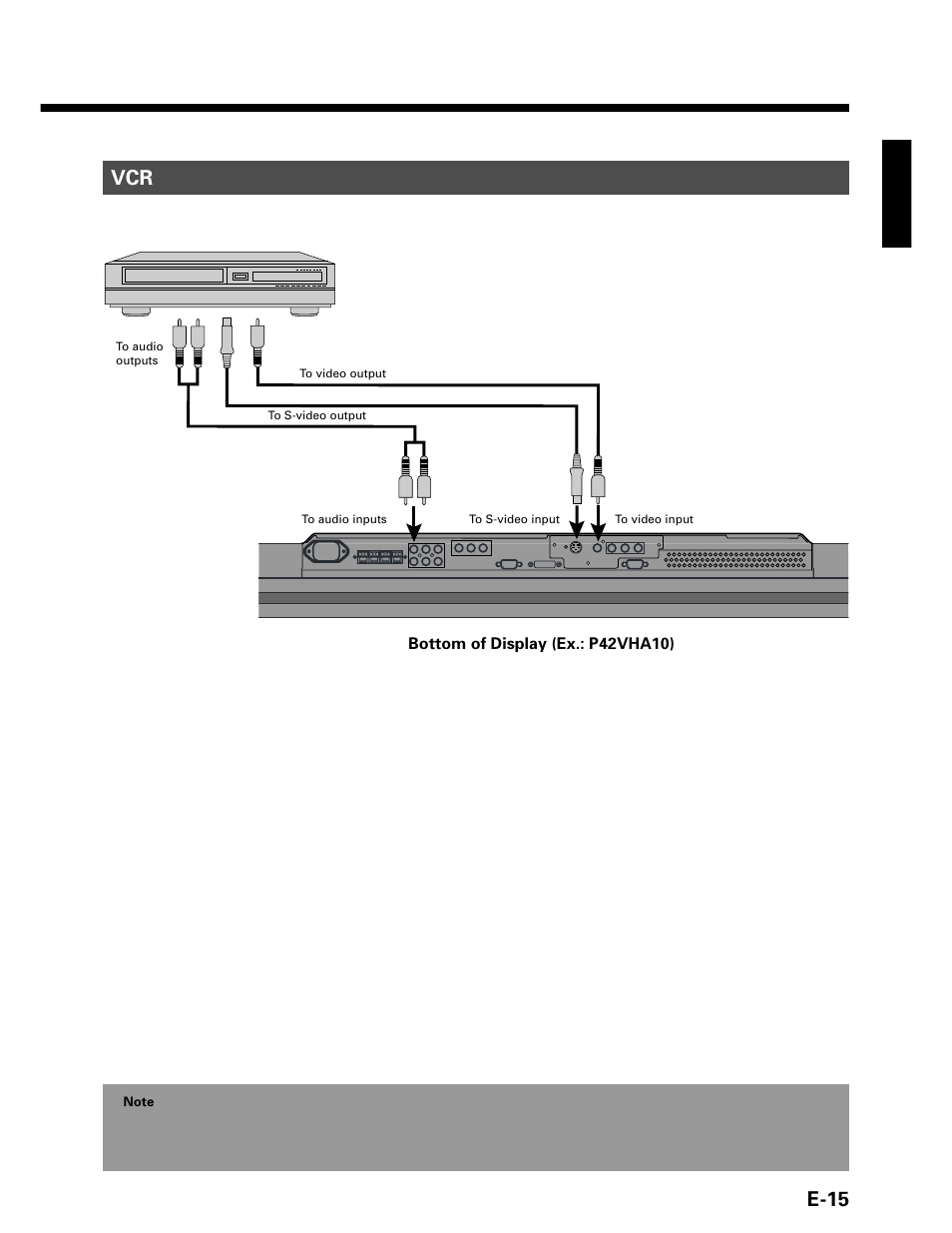E-15 vcr | FUJITSU P42VHA20W User Manual | Page 15 / 45