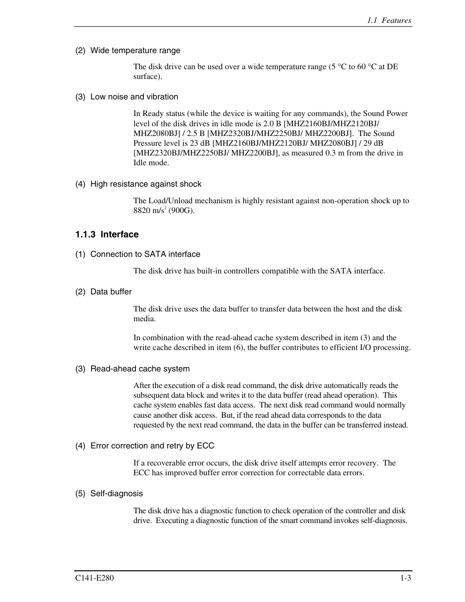 3 interface | FUJITSU MHZ2250BJ User Manual | Page 25 / 320