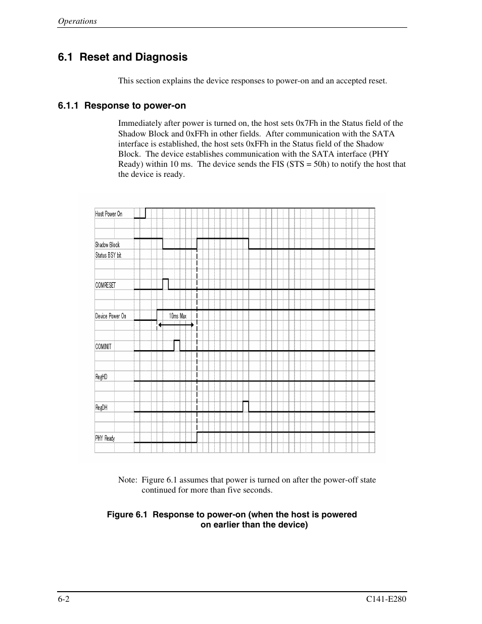1 reset and diagnosis, 1 response to power-on | FUJITSU MHZ2250BJ User Manual | Page 264 / 320