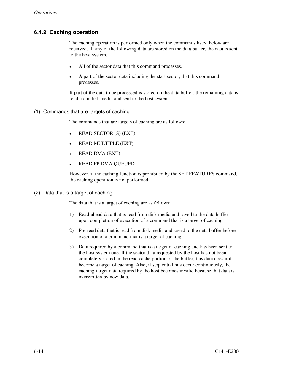 2 caching operation | FUJITSU MHZ2250BJ User Manual | Page 276 / 320