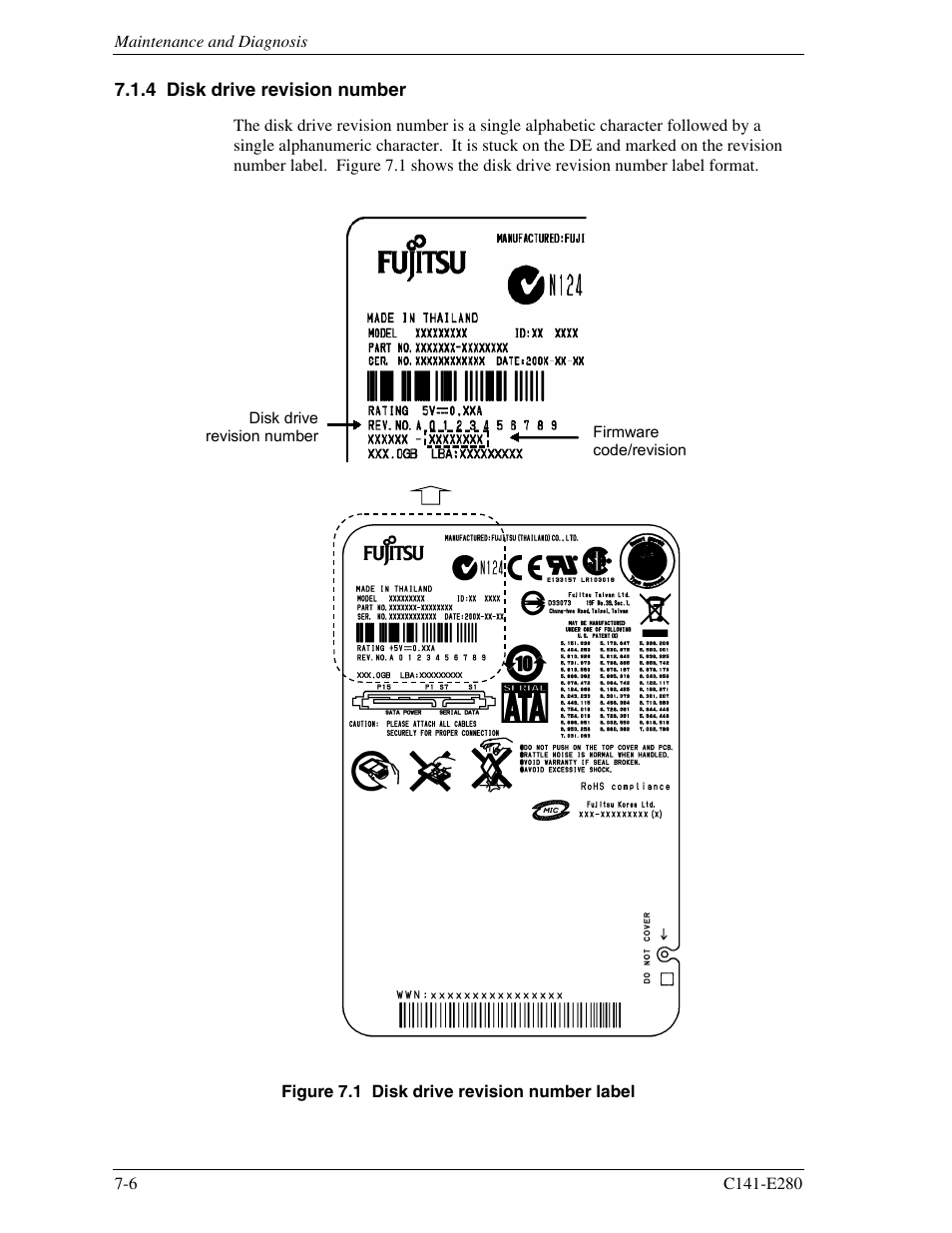 4 disk drive revision number | FUJITSU MHZ2250BJ User Manual | Page 290 / 320