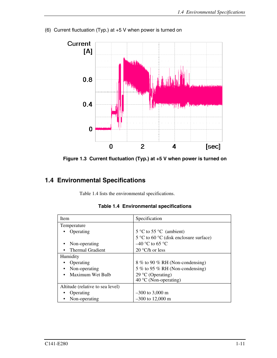 4 environmental specifications | FUJITSU MHZ2250BJ User Manual | Page 33 / 320