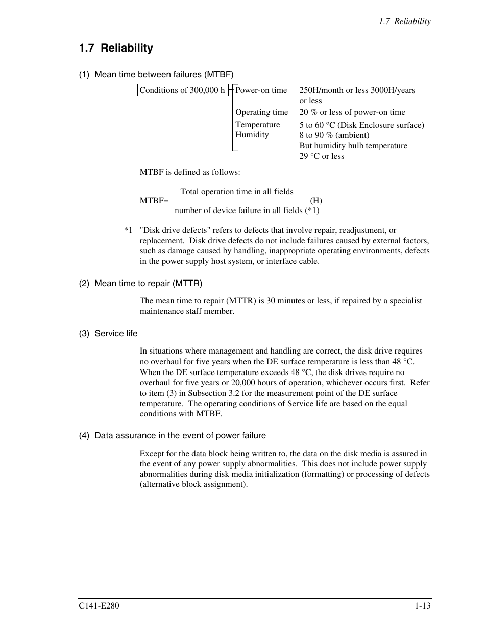 7 reliability | FUJITSU MHZ2250BJ User Manual | Page 35 / 320