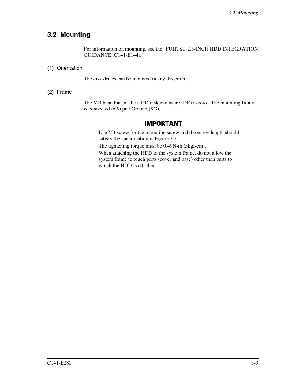 2 mounting | FUJITSU MHZ2250BJ User Manual | Page 47 / 320