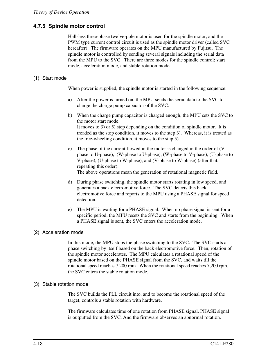 5 spindle motor control | FUJITSU MHZ2250BJ User Manual | Page 74 / 320