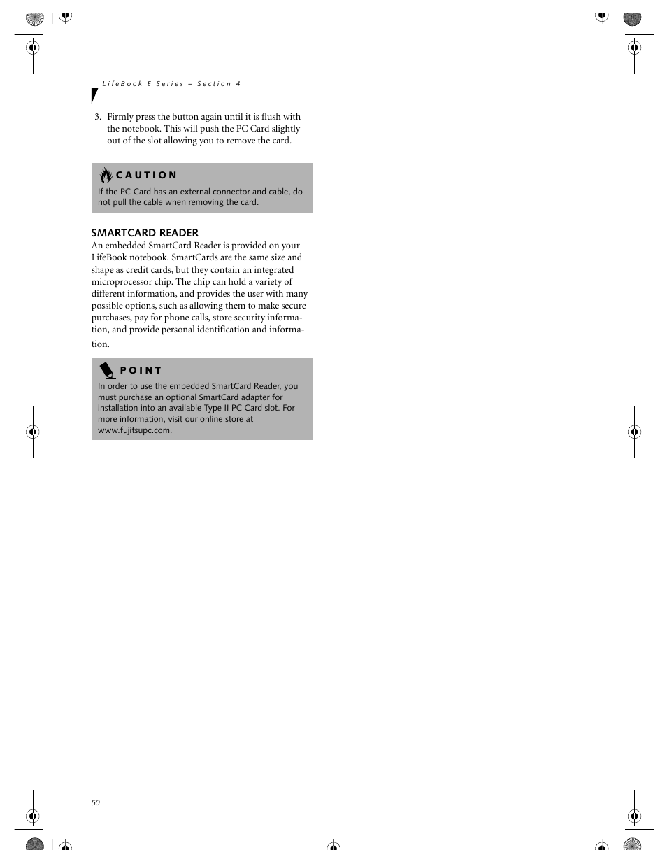 Smartcard reader | FUJITSU E-6664 User Manual | Page 58 / 104