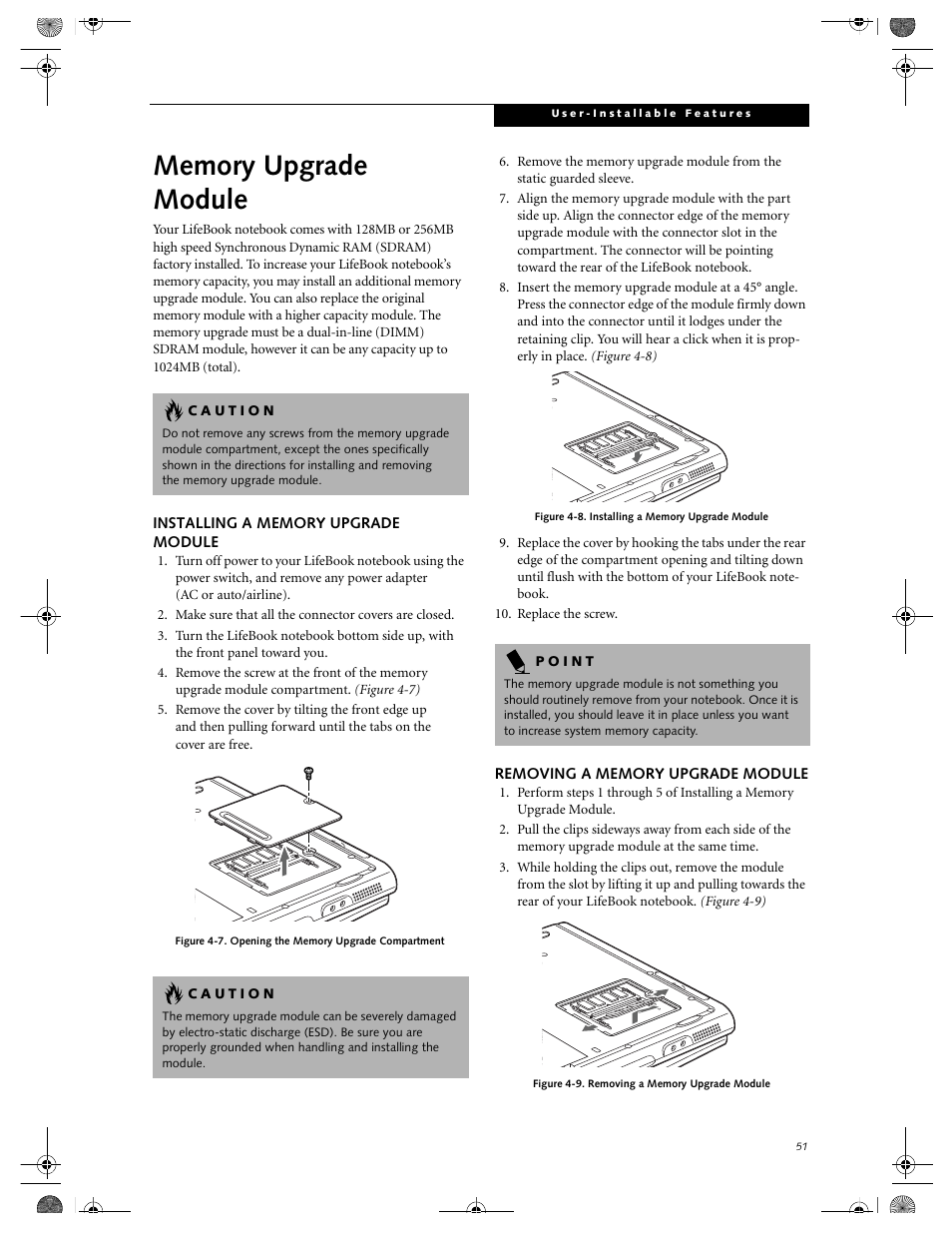 Memory upgrade module | FUJITSU E-6664 User Manual | Page 59 / 104